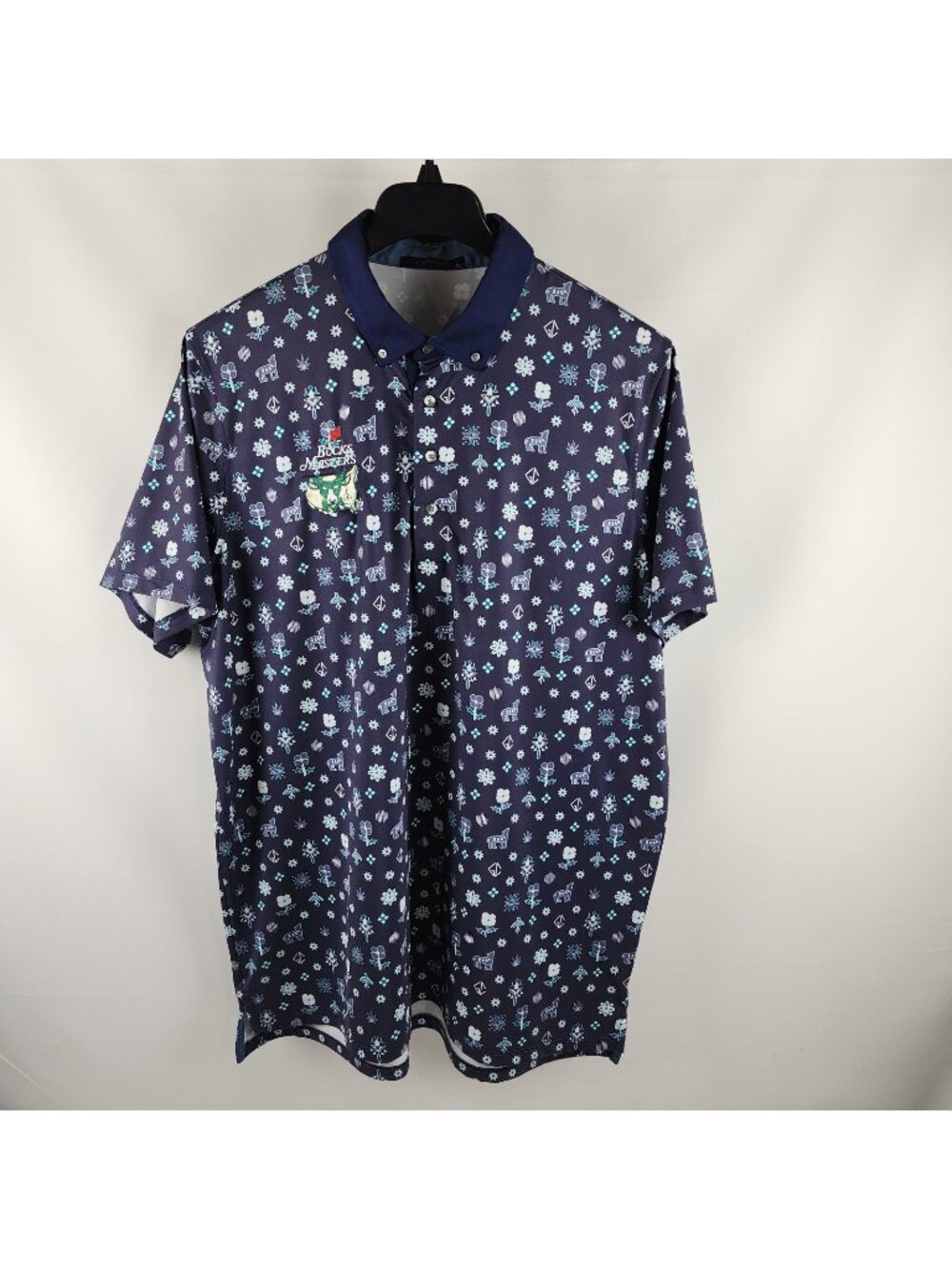 Greyson Shirt Mens XL Blue Multi Bucks Masters Novelty S/S Golf Polo